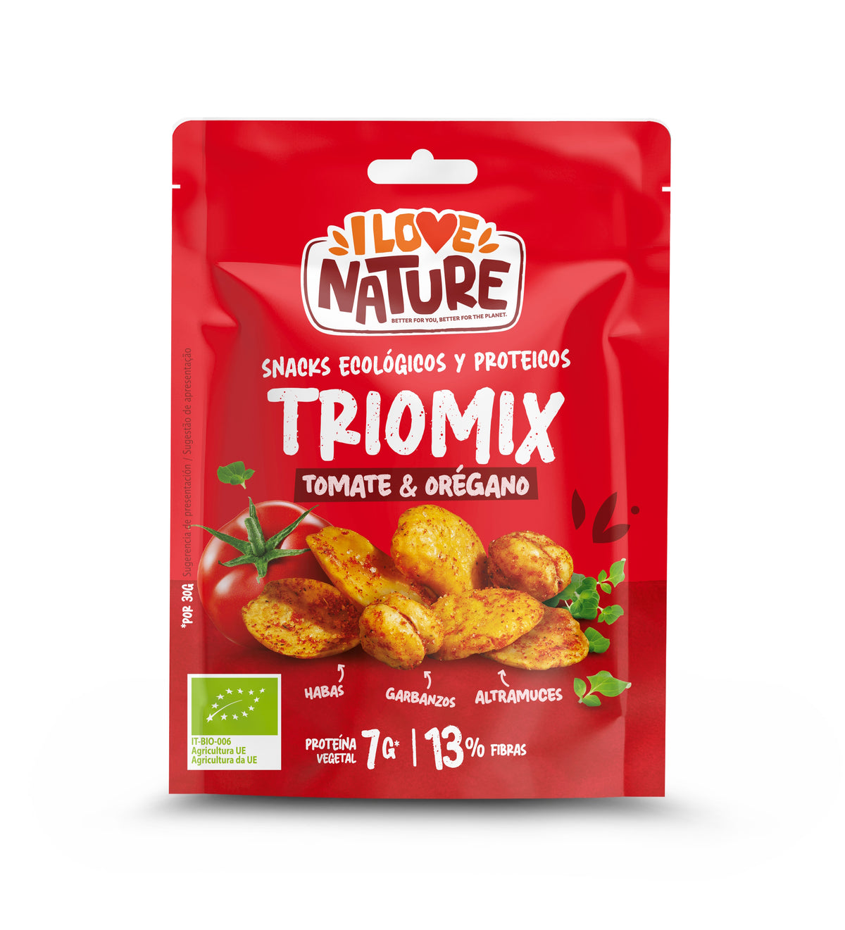 Snack protein Triomix tomate-orégano I Love Nature 30 g
