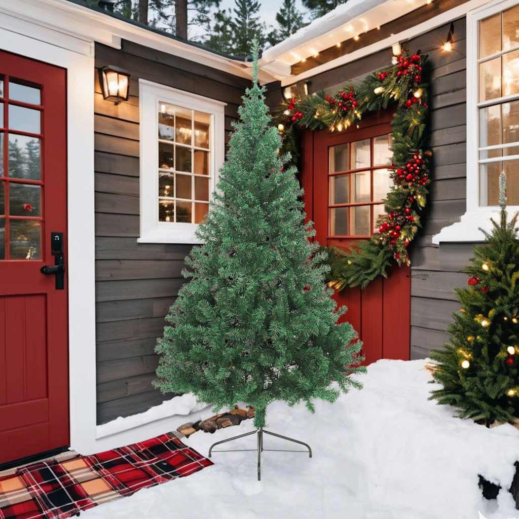 Vidaxl Medio Árbol De Navidad Artificial Con Soporte Pvc Verde 210 Cm_1