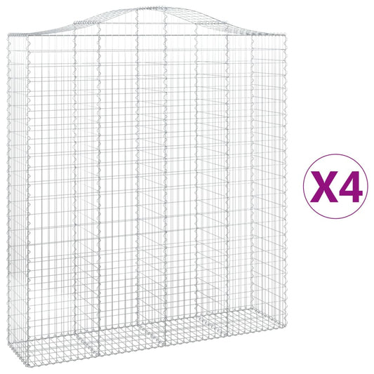 Cestas De Gaviones 4 Uds Forma De Arco Hierro 200x50x220/240 Cm_0