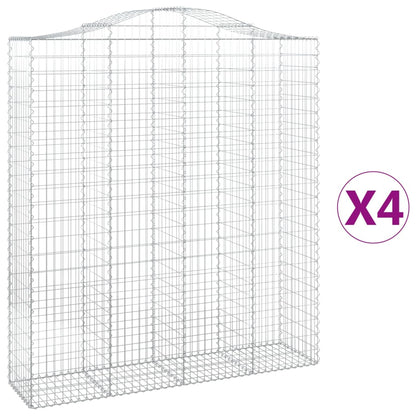 Cestas De Gaviones 4 Uds Forma De Arco Hierro 200x50x220/240 Cm_0