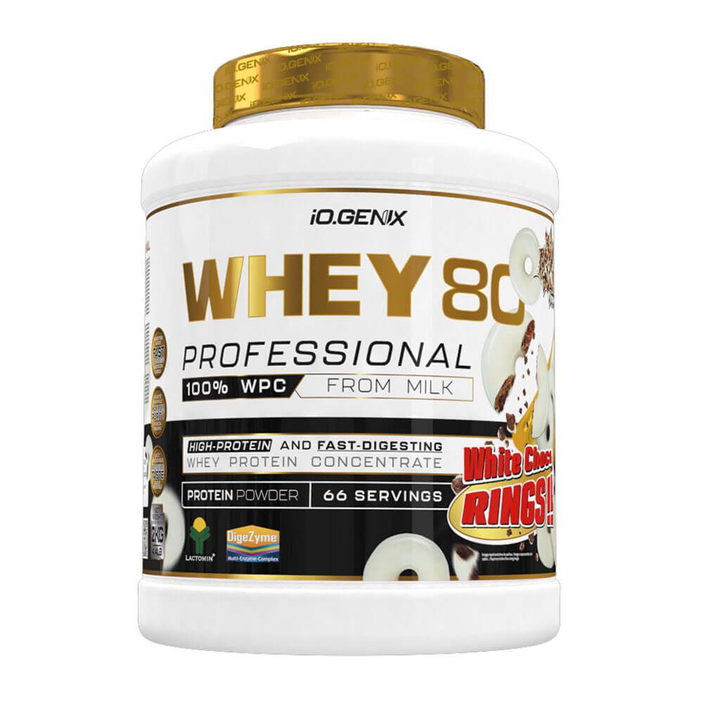 Whey 80 Profesional - 2kg - Chocolate Blanco Con Choco Rings - Proteina De Suero Whey - Io.genix_0