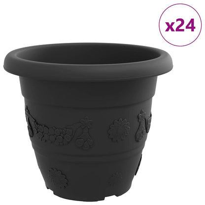 Maceta Redonda Para Flores 24 Uds. Negro Ø 39 X 32 Cm Plástico_0