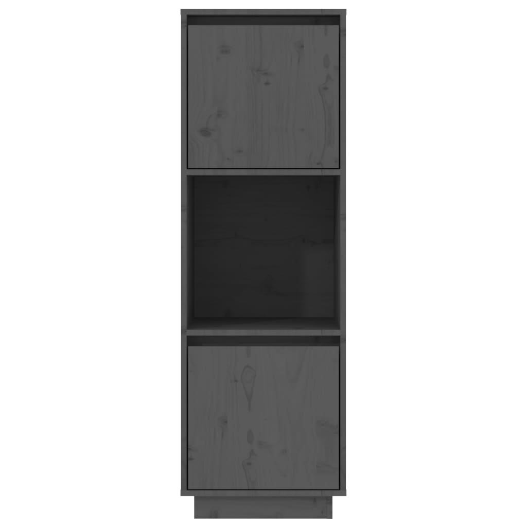 Aparador Alto De Madera Maciza De Pino Gris 38x35x117 Cm / Vetonek_4