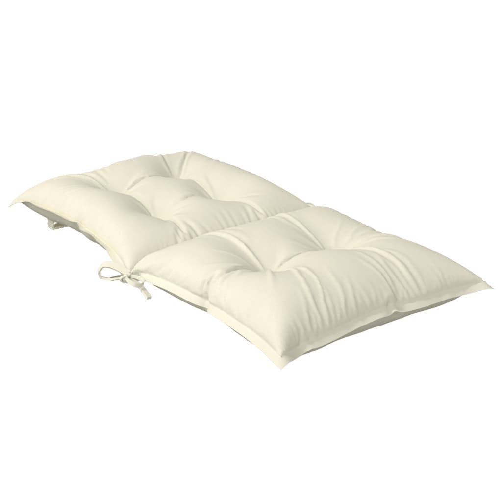 Vidaxl Cojín Silla Jardín Respaldo Bajo 4 Uds Tela Crema 100x50x7 Cm_4