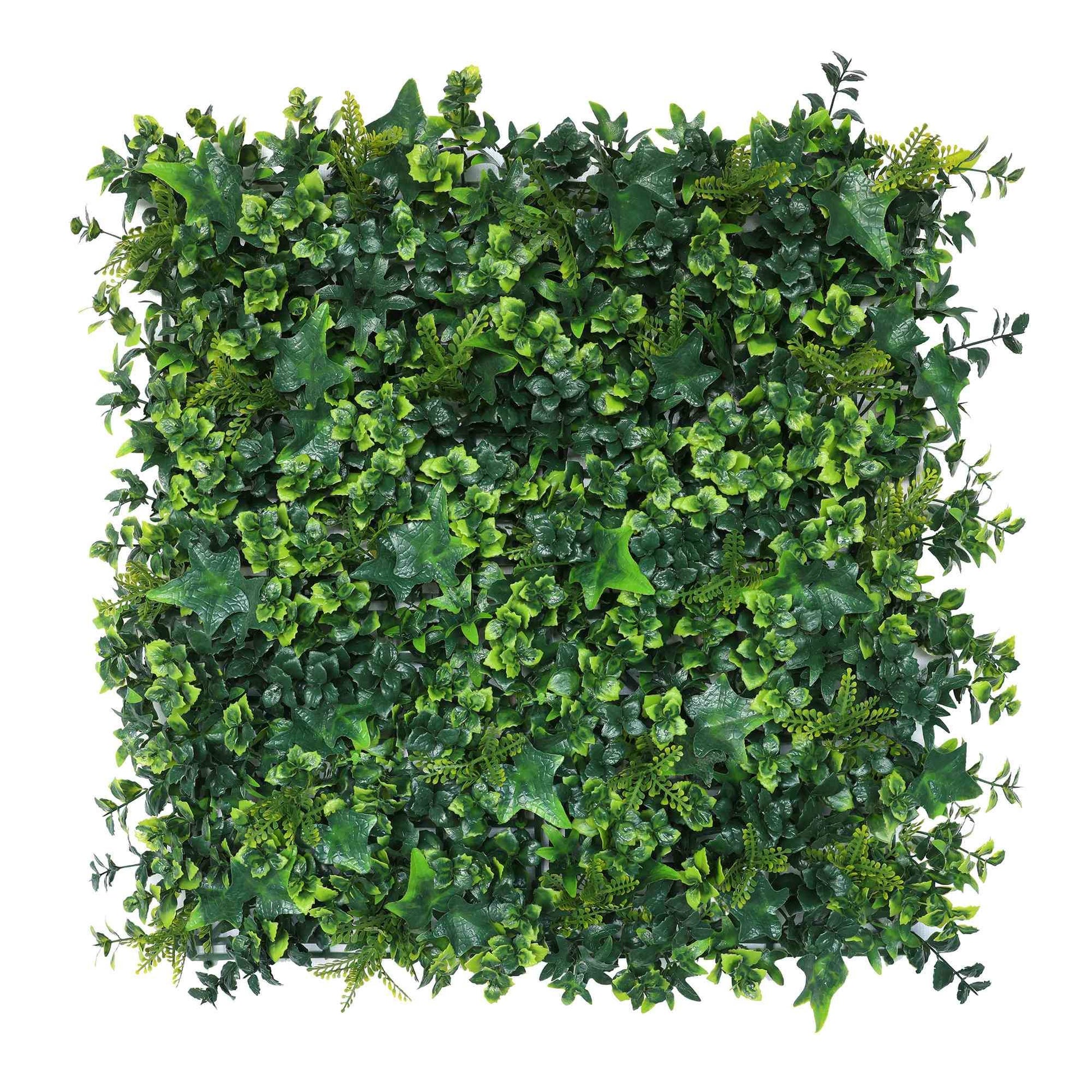 Jardín Vertical Artificial 100x100cm Well Home Hojas Verdes Mixtas Y Realistas_0