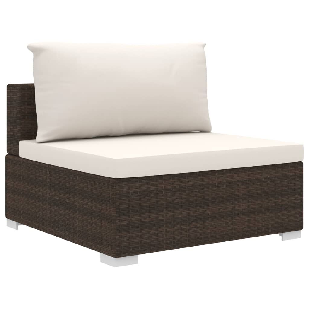 Vidaxl Set Muebles De Jardín 6 Piezas Y Cojines Ratán Sintético Marrón_4