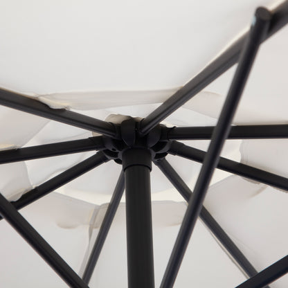 Outsunny Parasol Excéntrico Ø300 Cm Inclinable Con Manivela Para Jardín Crema_3