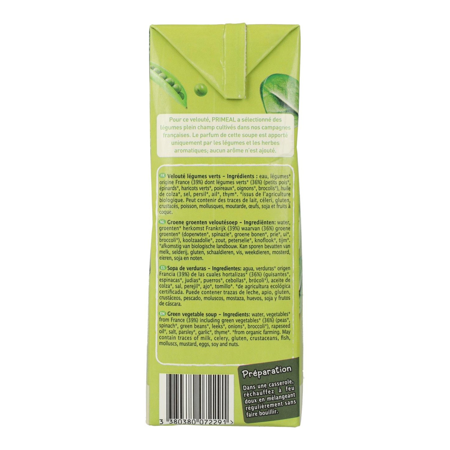 Creme Vegetal Verde Primeal, 1 L