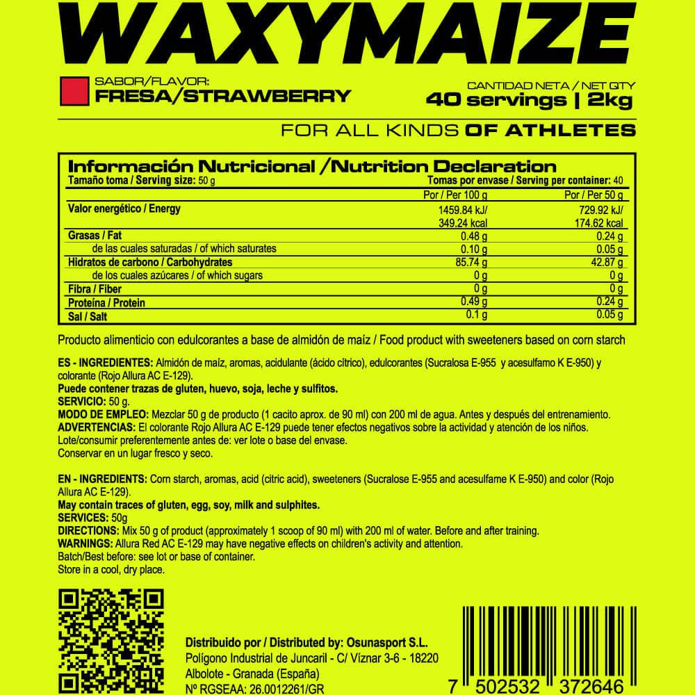 Waxymaize (amilopectina) - 2kg - Fresa - Mejora El Rendimiento - Masmusculo_4