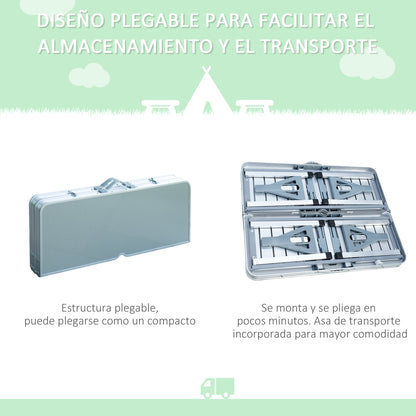 Outsunny Mesa Maleta De Camping Plegable Con 4 Asientos Y Agujero Para Sombrilla_5