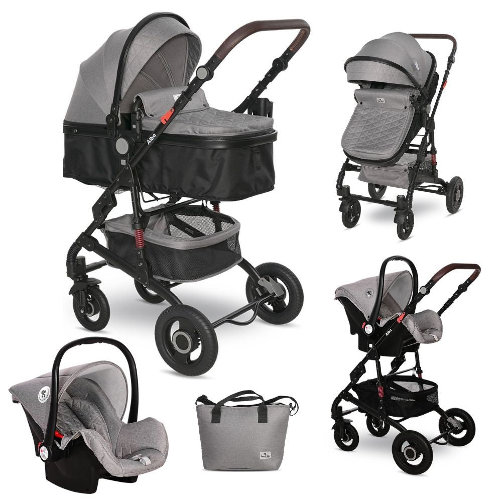 Carrito De Bebé Trío Convertible Alba Premium Opaline Grey_0
