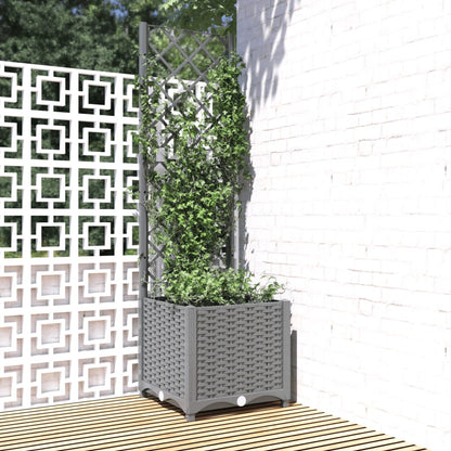 Jardinera Con Enrejado Pp Gris Claro 40x40x136 Cm_1