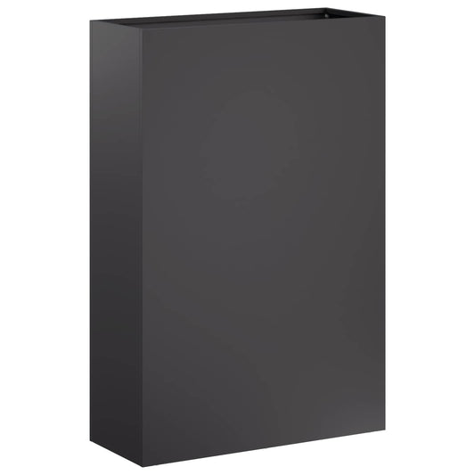 Macetero De Jardín Negro 40 X 20 X 75 Cm Acero Laminado En Frío_0