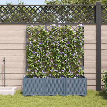 Macetero De Jardín 3 Uds. Gris Claro 120 X 40 X 143 Cm Pp_2