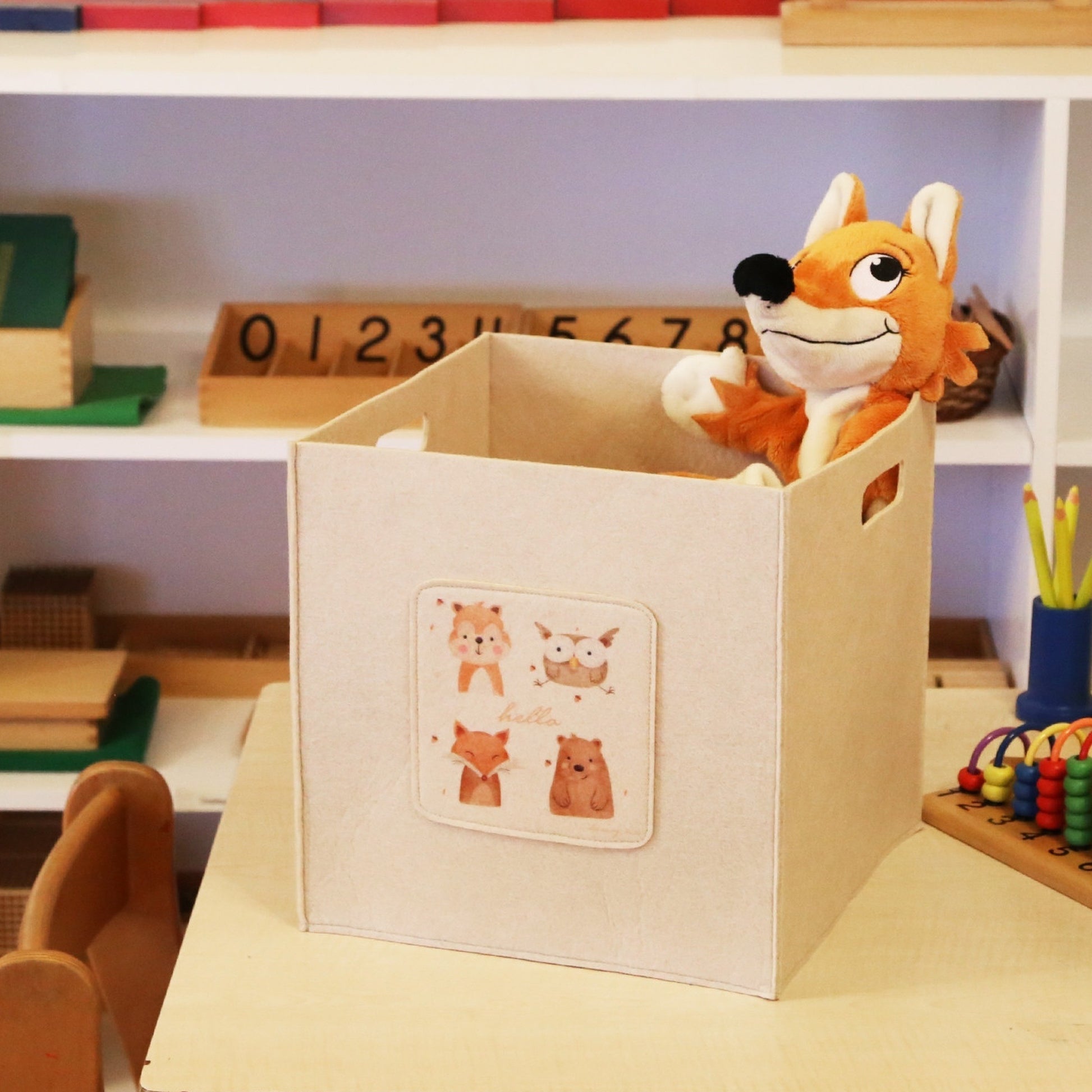 Caja Organizadora Infantil Con Asas Crema_2