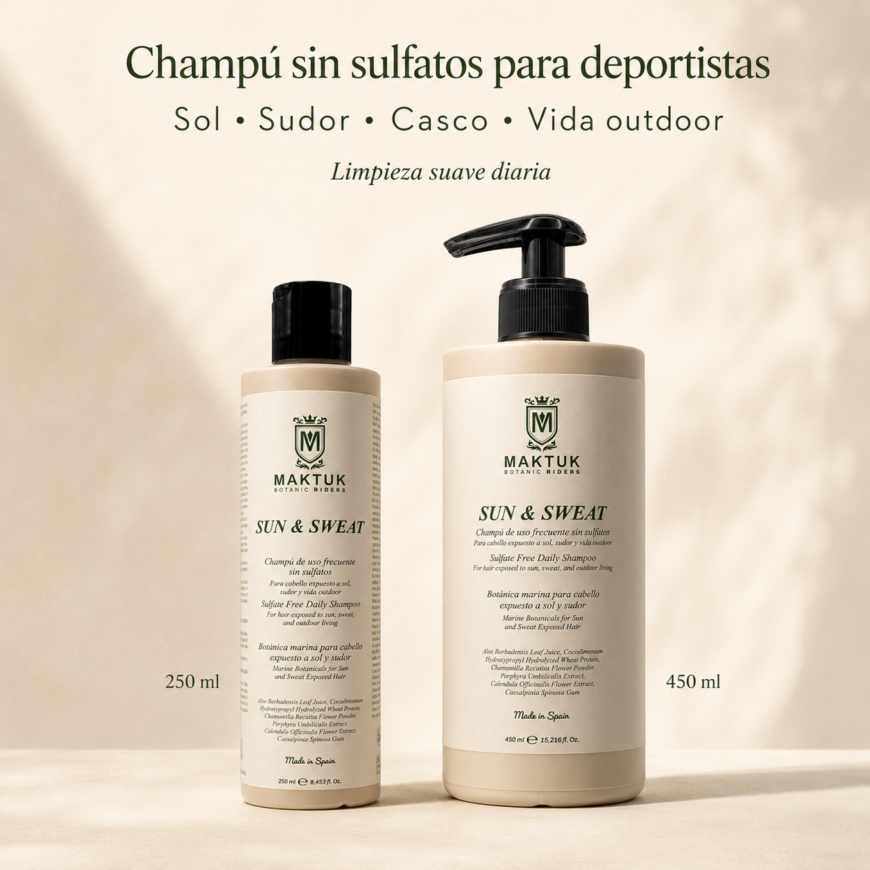 Champú Sin Sulfatos Para Jinetes Sun & Sweat 450 Ml_1