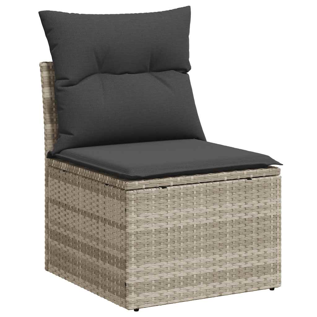 Set De Sofás De Jardín 6 Pzas Y Cojines Ratán Sintético Gris / Vetonek_2