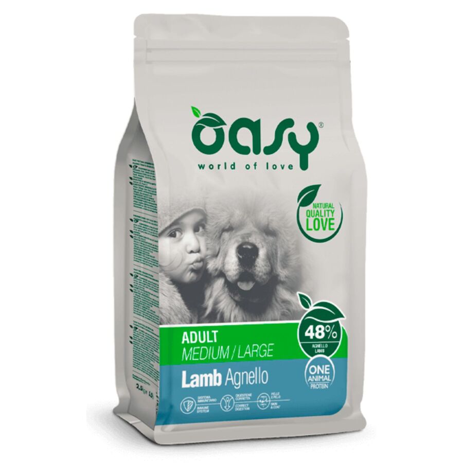 Pienso Oasy One Pro Para Perro Adulto M/l De Cordero 2.5kg_0