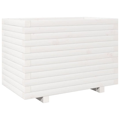 Jardinera Madera Maciza De Pino Blanco 70x40x49,5 Cm_0