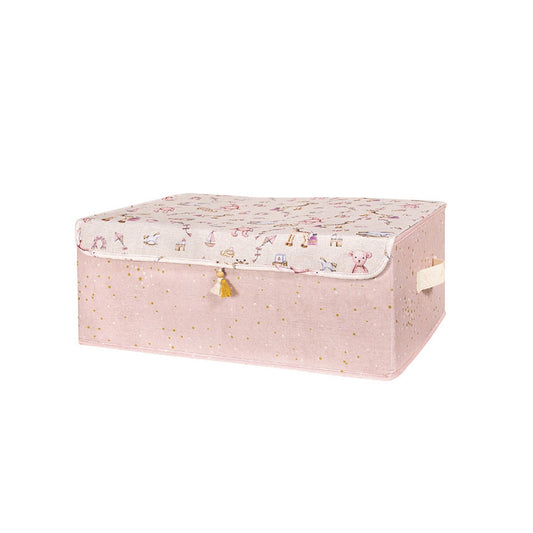 Caja Organizadora Plana Con Tapa Rosa_0