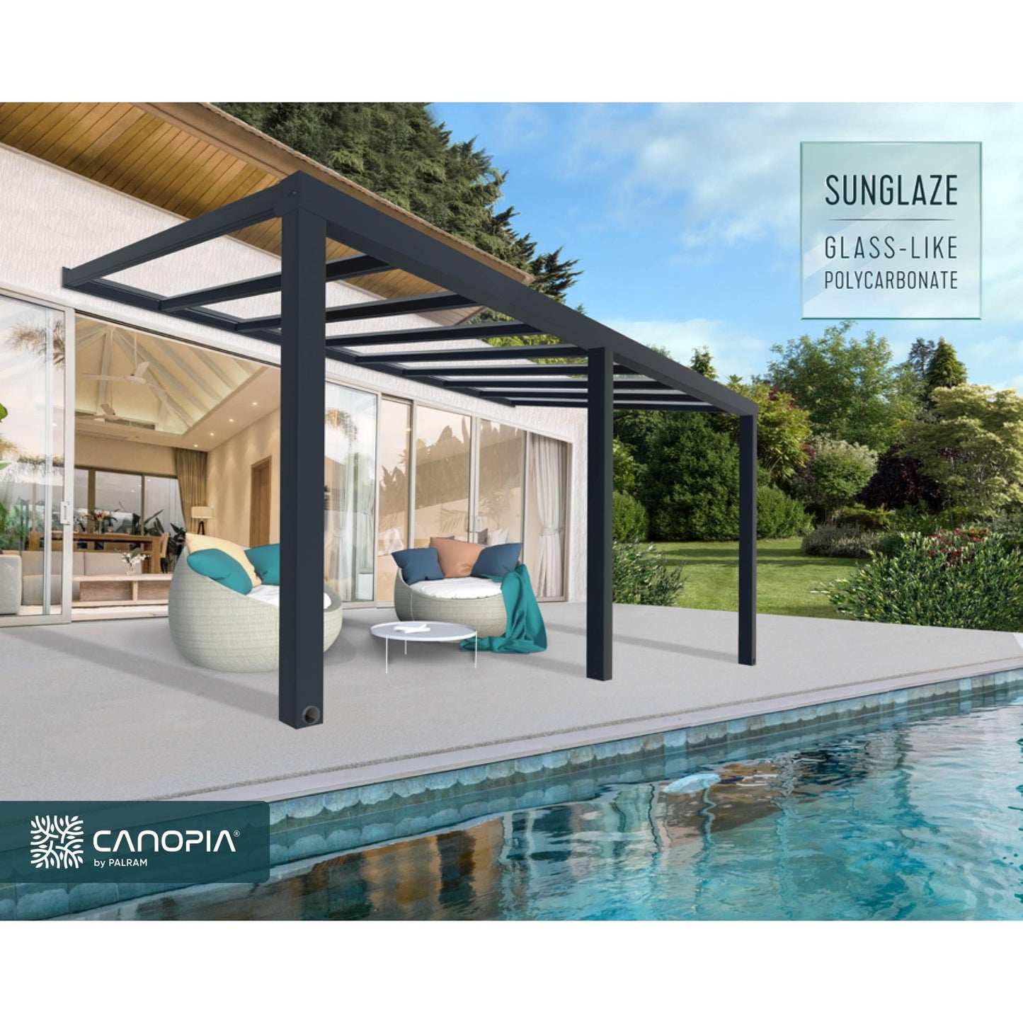 Pérgola anexa Stockholm 342x590 cm 