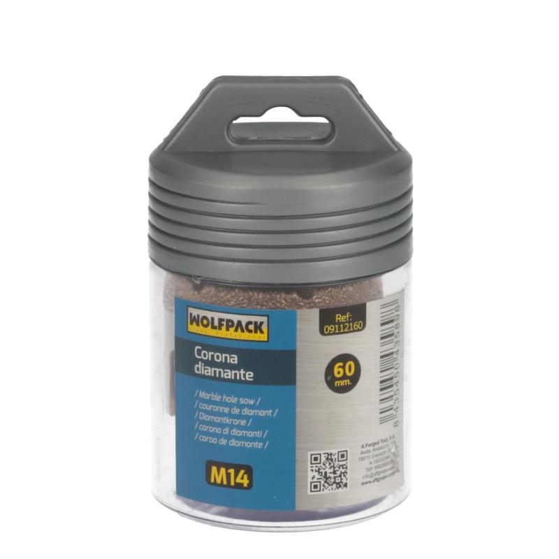 Corona Diamante Para Amoladora Ø 60 Mm. Conexión Rosca M14. Corte Seco