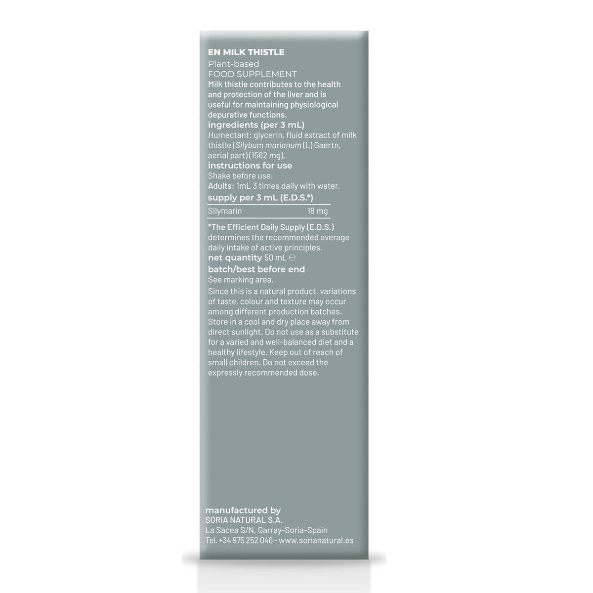 Embalagem com 2 extratos de cardo mariano da Soria Natural, 50 ml