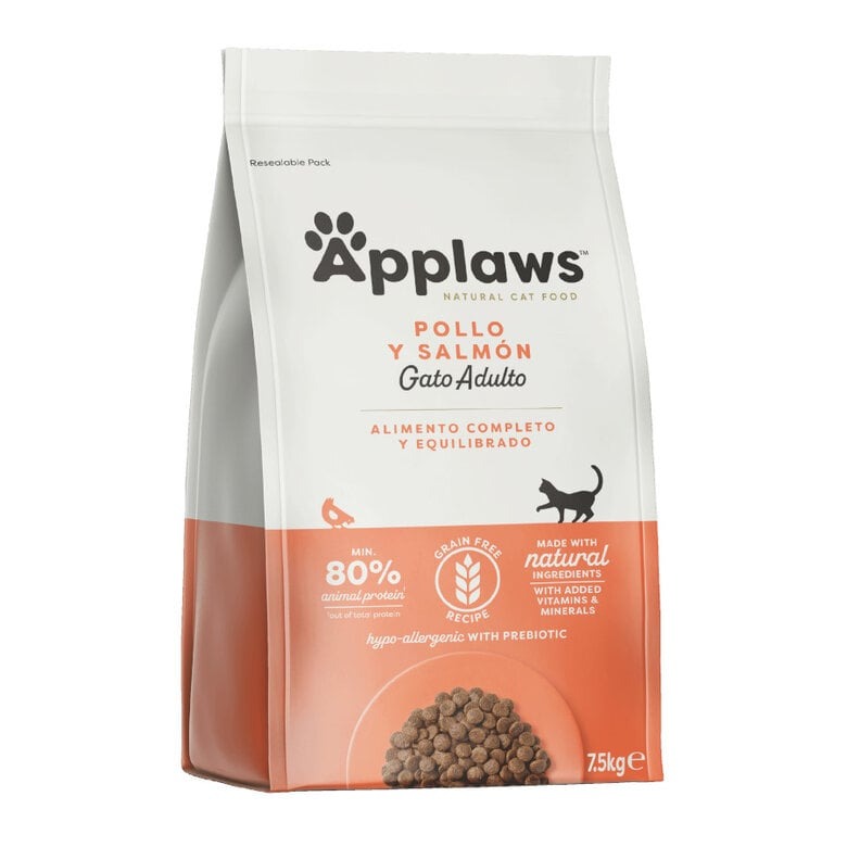 Applaws Cat Dry Adult Frango e Salmão 7,5 kg Alimento natural para gatos sem cereais