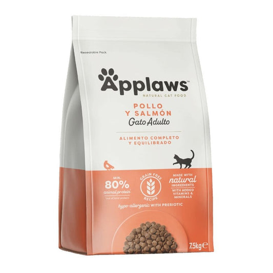 Applaws Cat Dry Adult Frango e Salmão 7,5 kg Alimento natural para gatos sem cereais