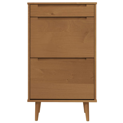 Zapatero Molde Madera Maciza De Pino Marrón 59,5x35x103 Cm / Vetonek_5