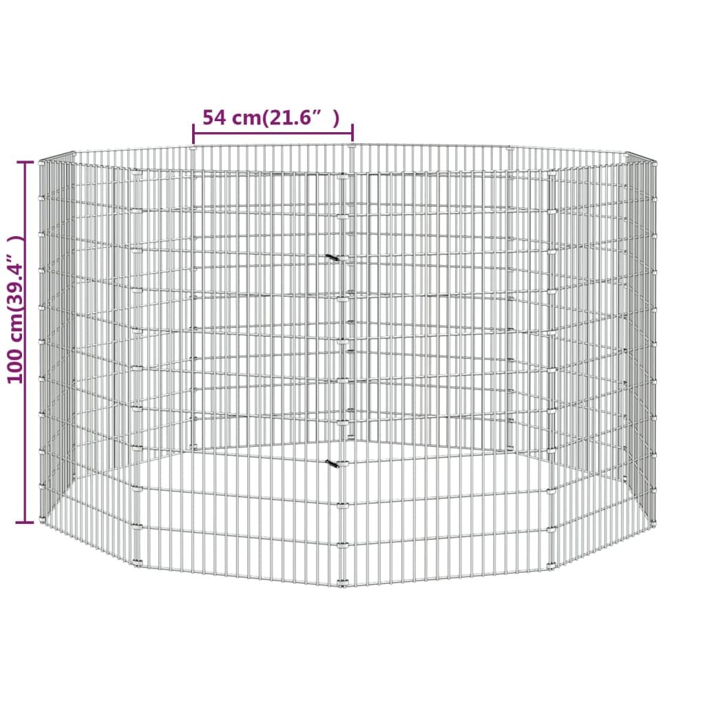 Vidaxl Recinto Animales Corral 10 Paneles Hierro Galvanizado 54x100 Cm_2