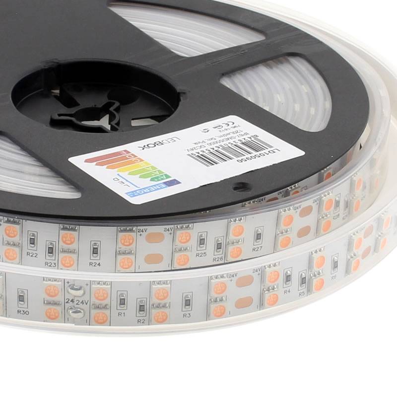 Tira Led Smd5050, Dc24v, 5m (120 Led/m), Rosa - Ip67, Rosa/magenta_1
