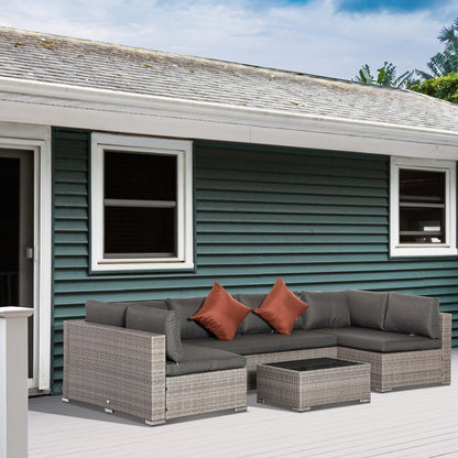 Outsunny Conjunto De Muebles Jardín De Ratán 4 Piezas Con Cojines Desenfundables_1