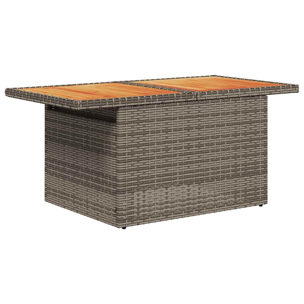 Set Sofás Jardín Y Cojines 5 Pzas Ratán Sintético Acacia Gris / Vetonek_2