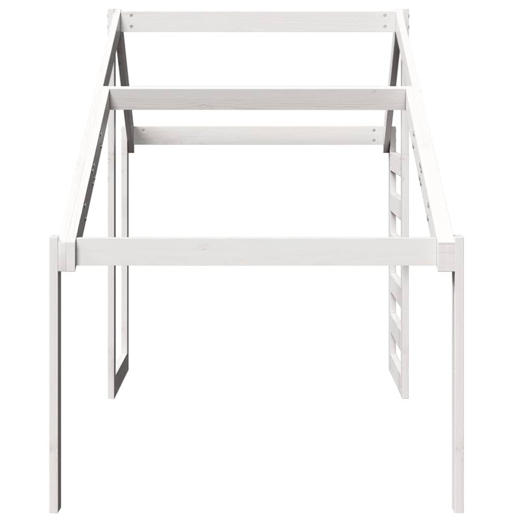 Techo De Cama Infantil Madera Maciza Pino Blanco 188x82x113 Cm_4