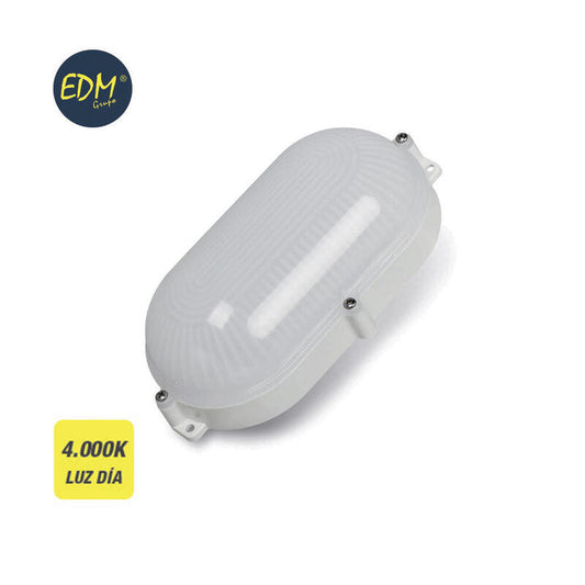 Aplique Exterior Led Oval 9w Ip65 4000k 22x12x6cm Luz Dia Edm_0