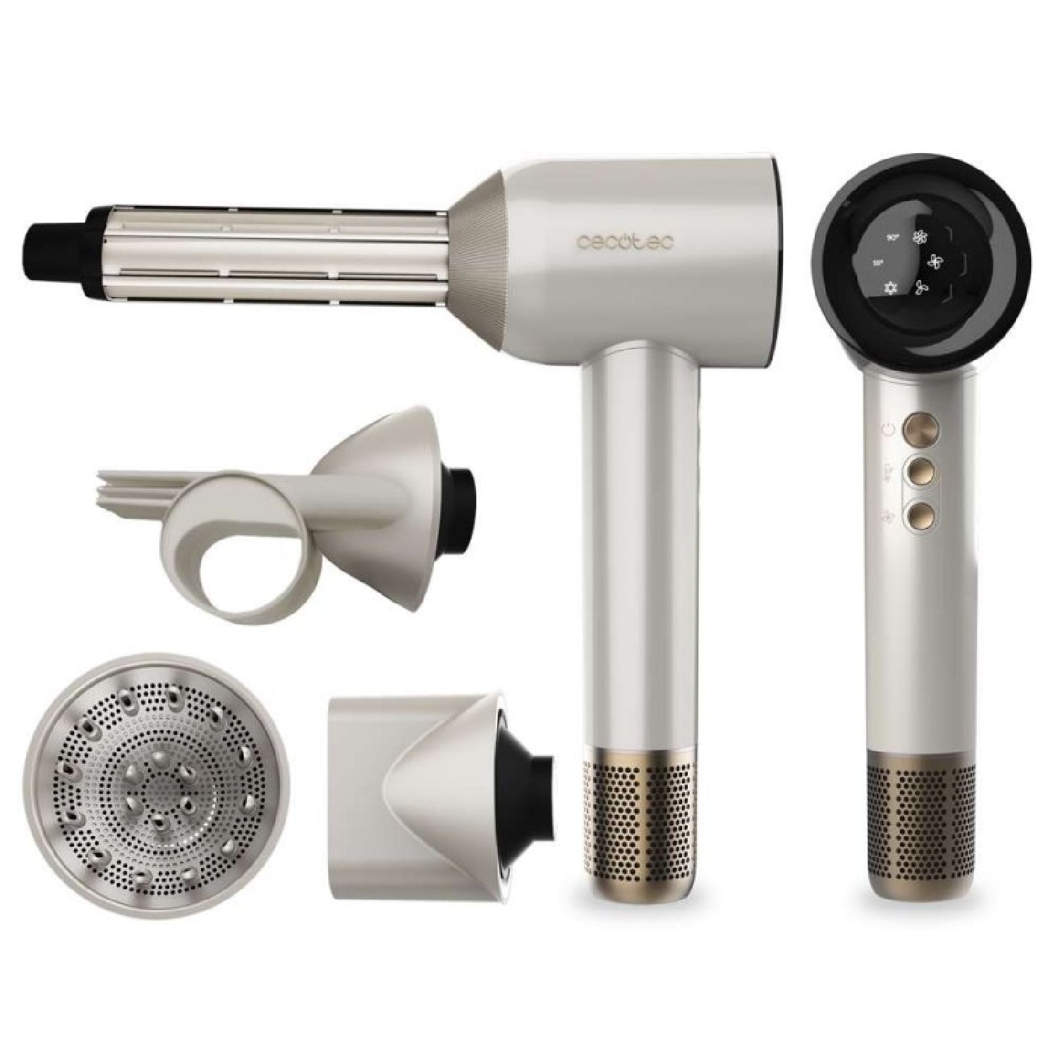 Cecotec Secador De Pelo Motor Brushless Y Tecnología De Plasma Dryglam Waves Champagne. 1600w_0