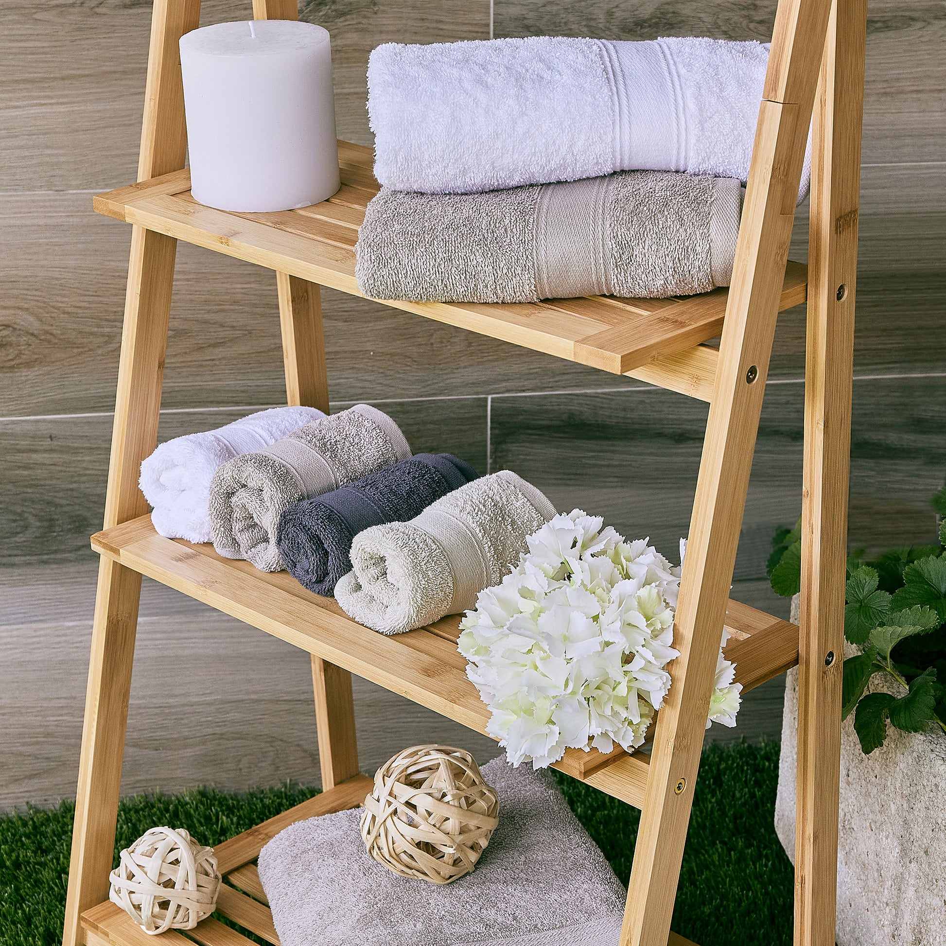 Juego De 4 Toallas De Baño: 2 Toallas De Lavabo 50x90 ; 2 Toallas De Ducha 70x140cm 450 Gr/m2 100% Algodón Gris Oscuro_5