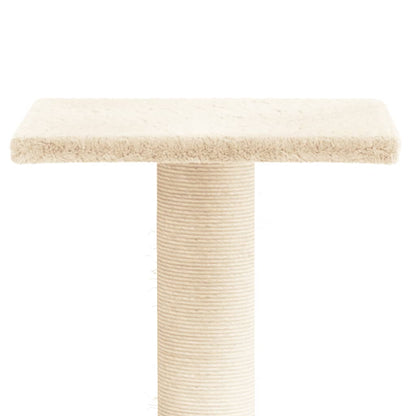 Poste Rascador Para Gatos Con Plataforma Color Crema 38 Cm_3