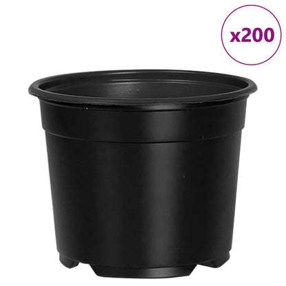 Maceta Redonda Para Flores 200 Uds. Negro Ø 10 X 8 Cm Plástico_3
