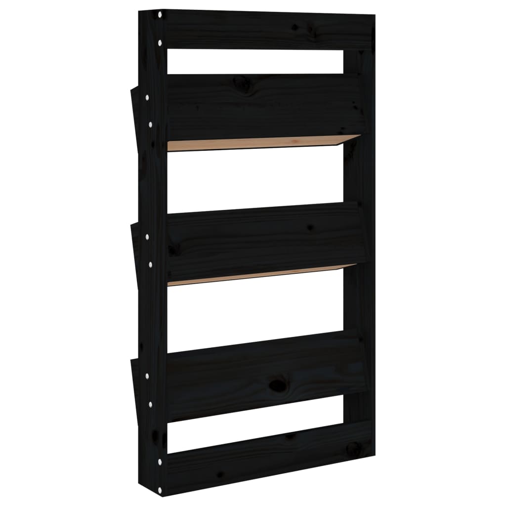 Jardinera De Pared 3 Niveles Madera Pino Negro 60x18,5x110 Cm_5