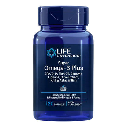 Super Ómega-3 EPA/DHA, Óleo de Peixe, Sésamo, Lignanas e Extrato de Oliva, Life Extension, 120 esferas