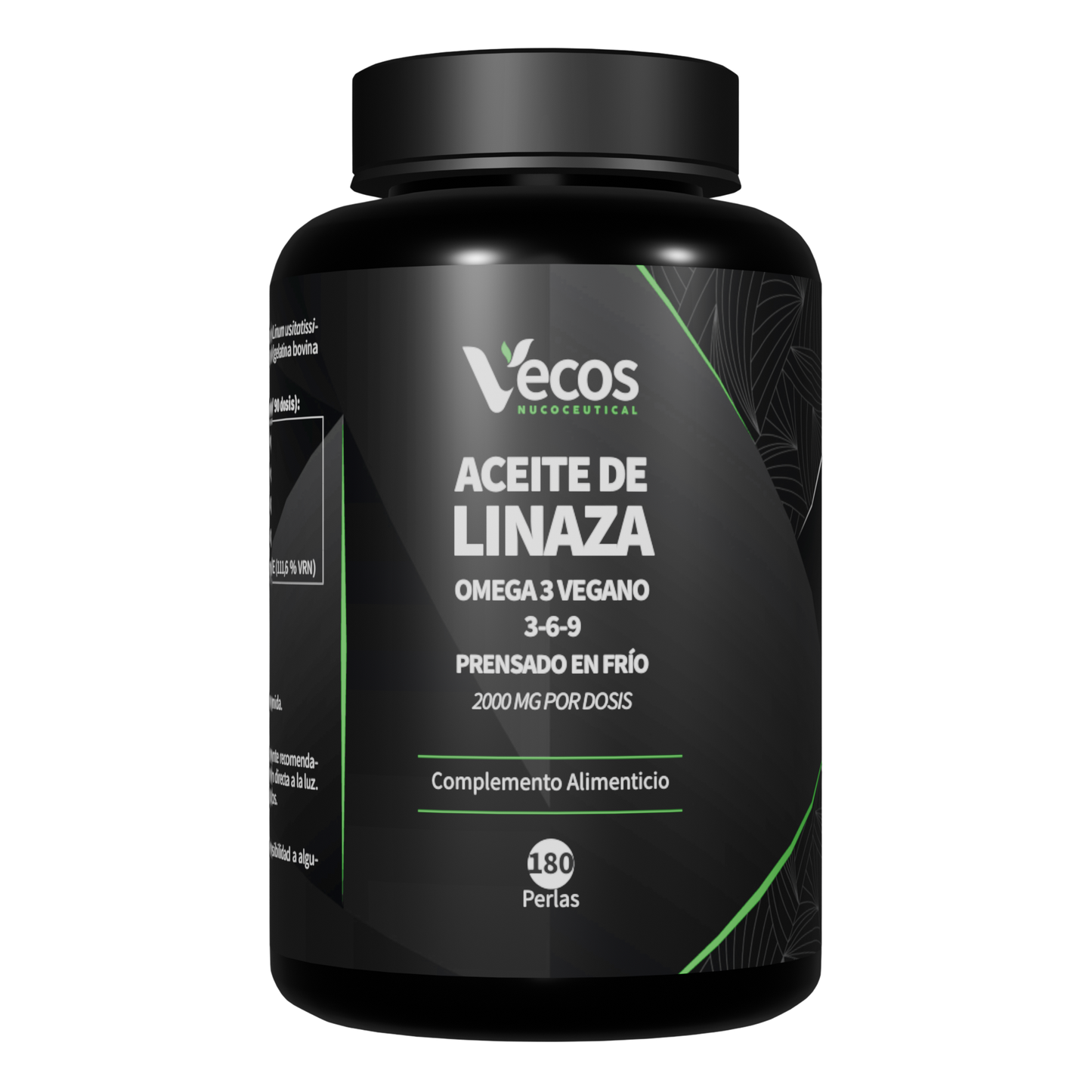 Aceite De Linaza 2000 Mg Vecos 180 Perlas | Corazón, Colesterol Y Antioxidante | Rico En Omega-3 De Origen Vegetal_0