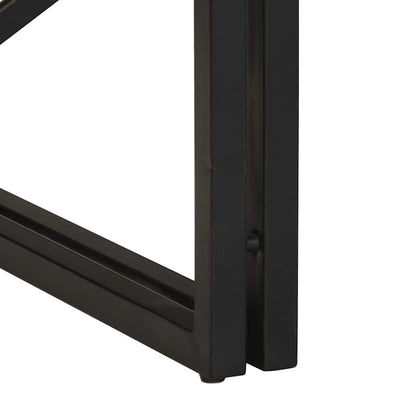 Mesa De Centro De Madera Maciza De Mango Rugosa 100x100x35 Cm_4