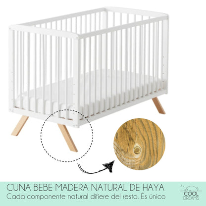 Cuna Colecho De Bebé Nuru Estilo Nórdico 120x60 Cm, Con Kit Colecho Incluido_3