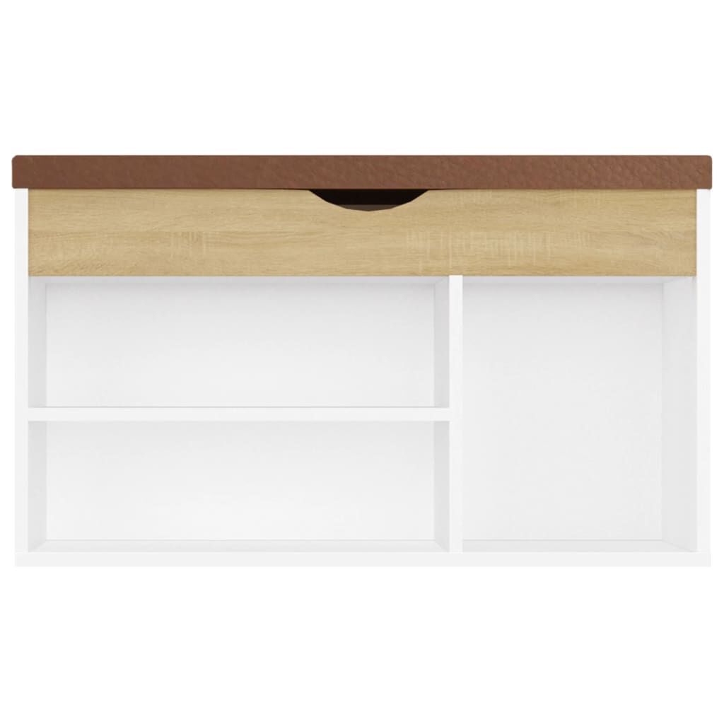 Vidaxl Banco Zapatero Con Cojín Madera Ingeniería Blanco/roble Sonoma_4
