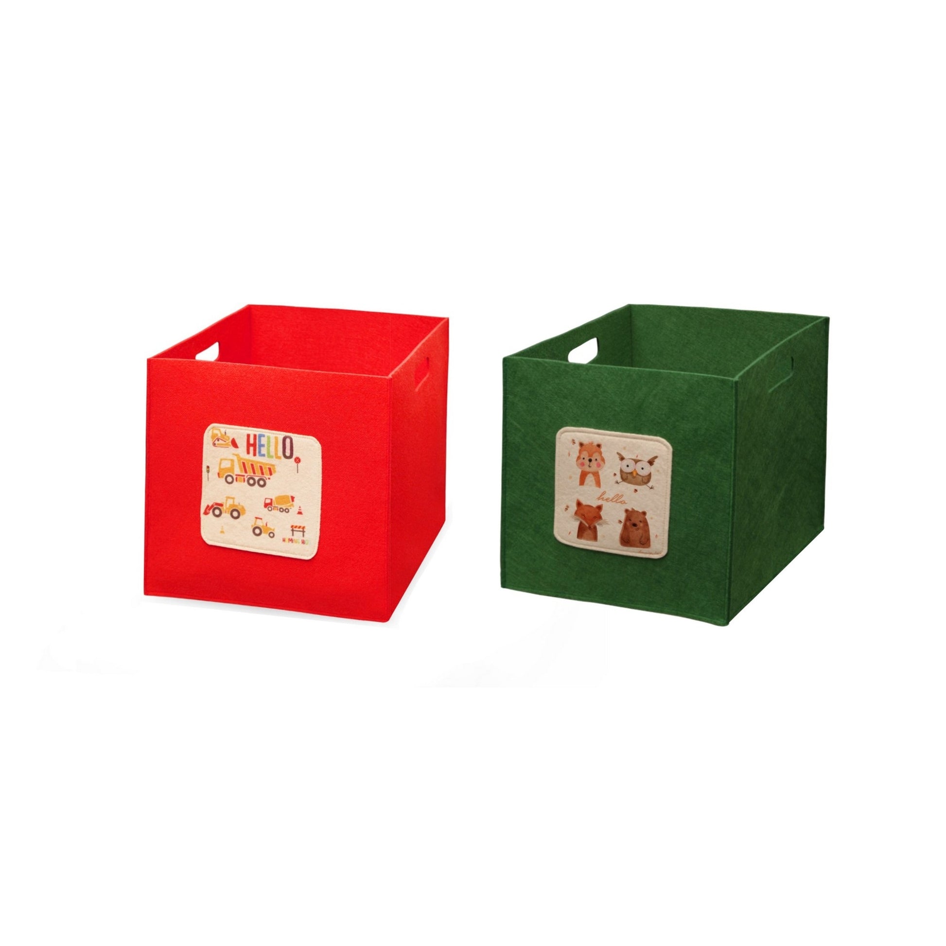 Organizador Infantil Con Asas Verde Y Rojo_0