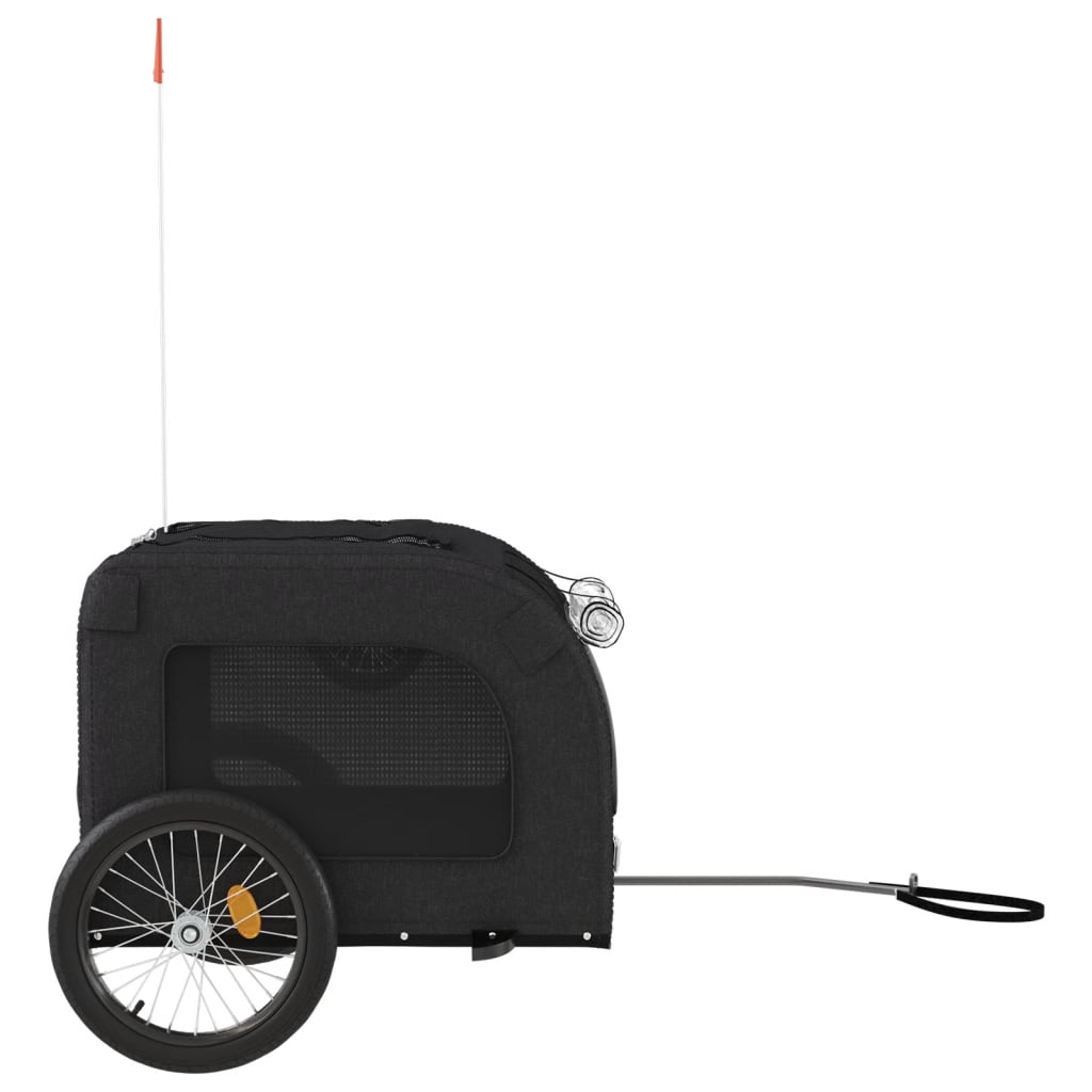 Remolque De Bicicleta Mascotas Hierro Tela Oxford Negro_5