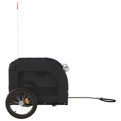 Remolque De Bicicleta Mascotas Hierro Tela Oxford Negro_5