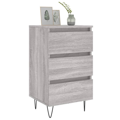 Mesita De Noche Madera De Ingeniería Gris Sonoma 40x35x69 Cm_1